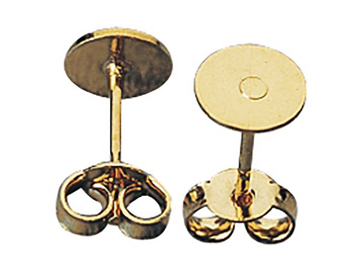 Rayher Ohrstecker mit Platine ⌀ 6 mm 4 Stück