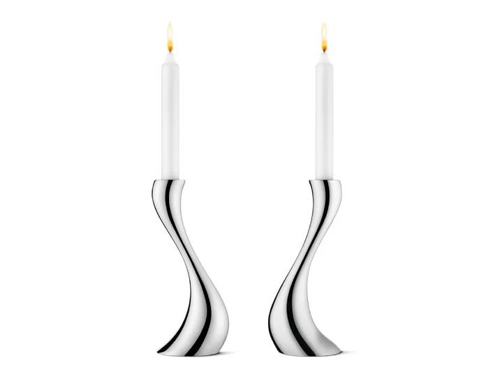 Georg Jensen Bougeoir Cobra, lot de 2 moyen, 20 cm