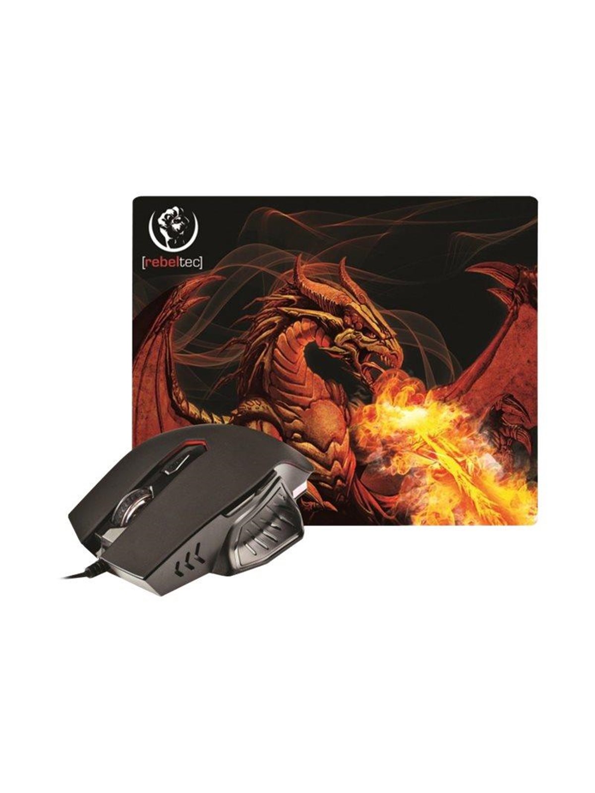 Rebeltec Red Dragon - mouse - USB - Maus (Schwarz)