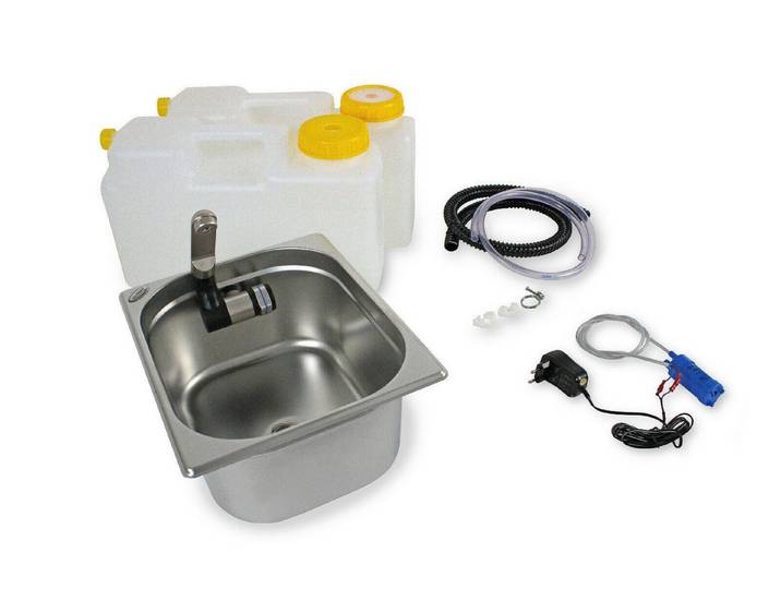 ad-ideen Waschbecken 230V Miniküche Foodtruck Bausatz 325x265x150mm Barwig Markt Reisem.