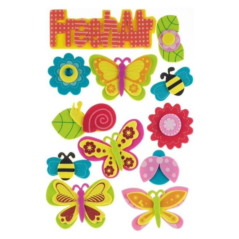 Brewis Schaumstoff-Blumenaufkleber 12 Stk. MISCHEN (12 Sticker) (47603866)