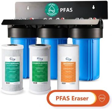 iSpring WGB31B-PF Whole House Water Filter System, SGS-Tested to Remove up to 99% PFAS, Reduces Sediment, Chlorine, Taste & Odor