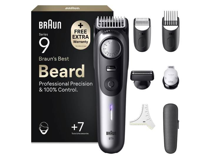 Braun BT Styler BT9520 Tondeuse à barbe 5-en-1 de précision professionnelle - Affichage numérique - Étanche