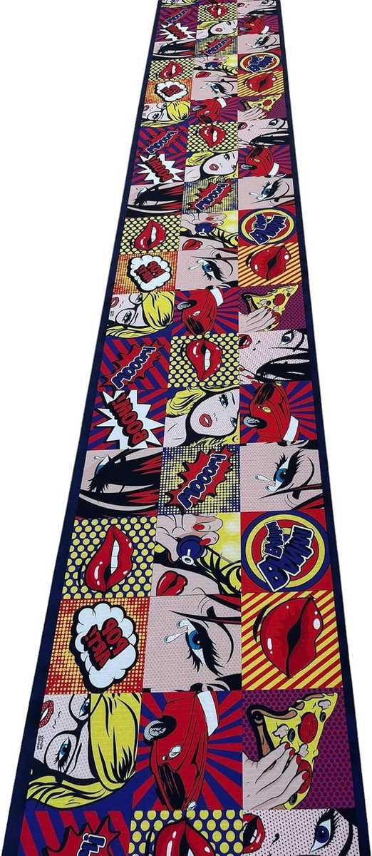 Keukentapijt Pop Art Vloerkleed Loper Abstract Modern Polyester Breedte: 50 cm, Lengte: 300 cm