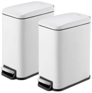 Qualiazero 5L / 1.3 Gal + 5L / 1.3 Gal Slim Stainless Steel Step Can Twin Pack