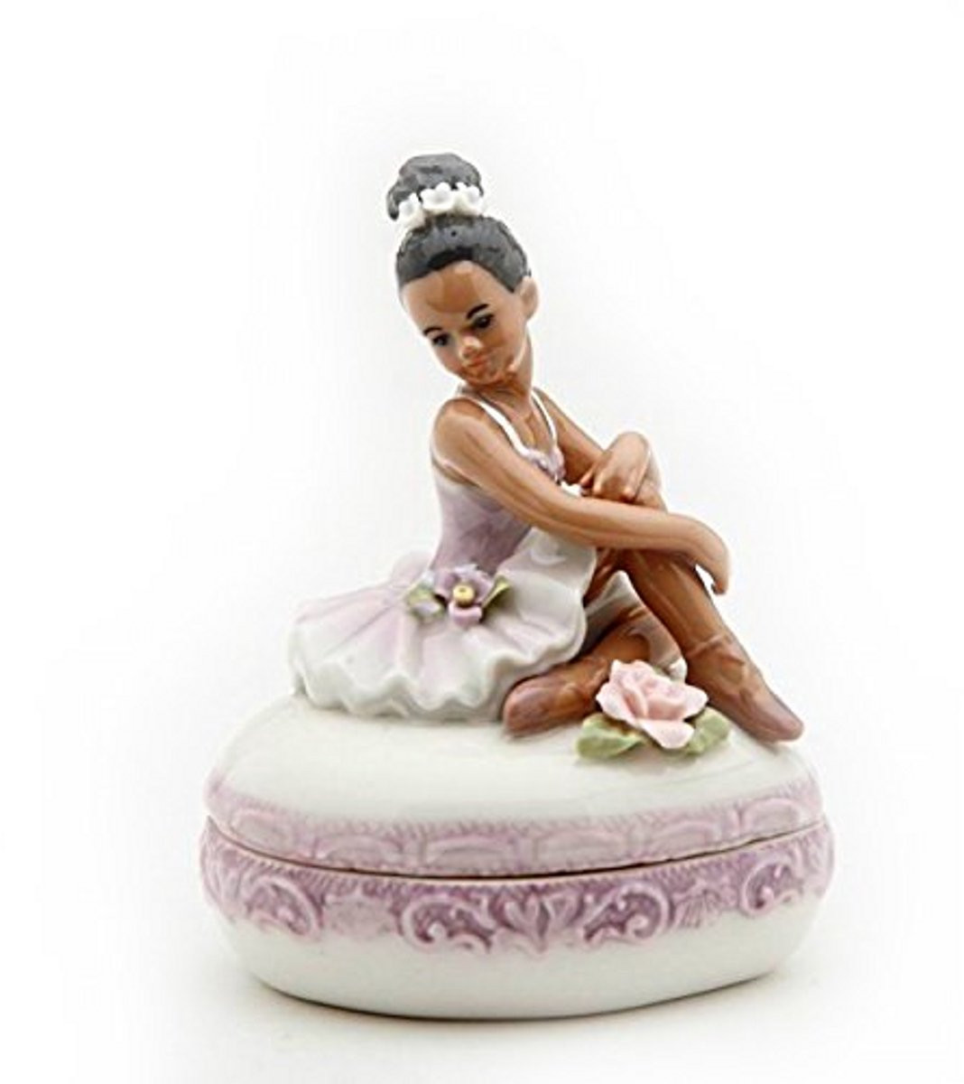 Paarse porseleinen ballerina verzamelbeeldje voor decoratie, Hoogte: 9,22 cm
