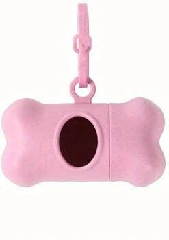 Inspired Finds WalkBuddy Bone Shaped Pet Waste Bag Dispenser With Clip pink
