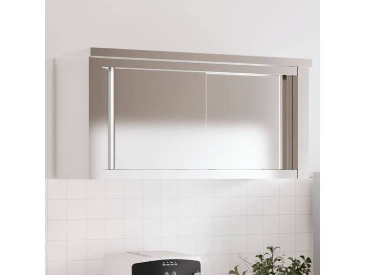Armoire murale de cuisine avec portes coulissantes inox