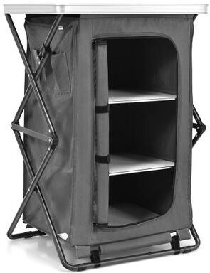 Costway Folding Camping Storage Cabinet with 3 Shelves and Carry Bag-M