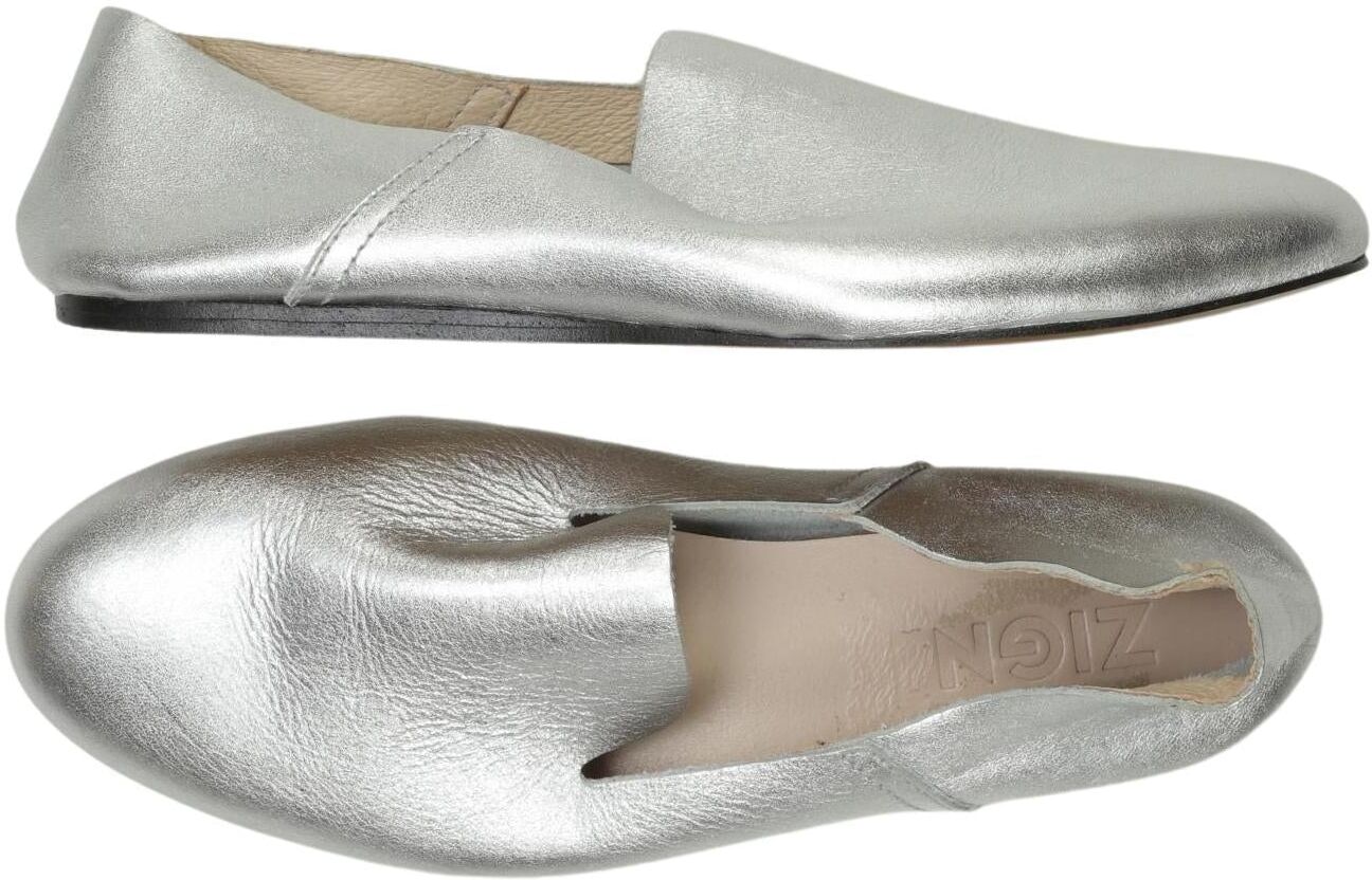 Zign Damen Halbschuh, Silber, Gr. EU 36, Leder - Second Hand