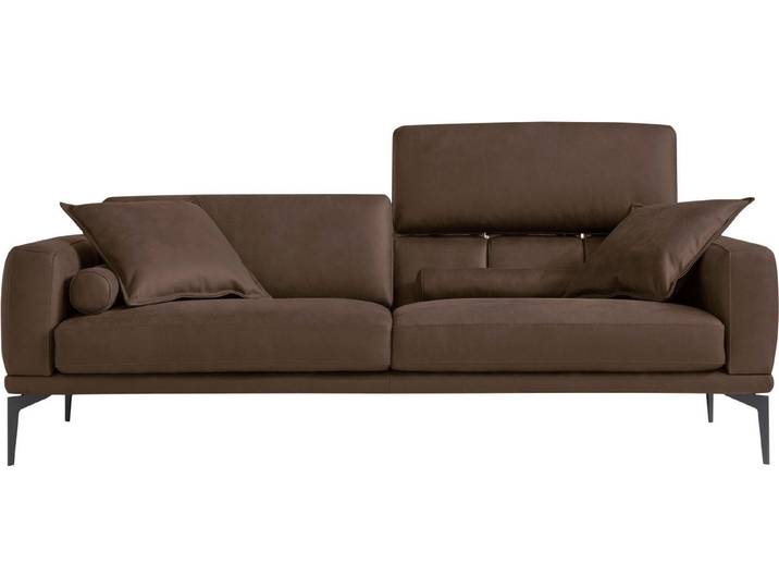 Egoitaliano 2,5-Sitzer Masu, Designsofa mit erstklassigem Sitzkomfort, Breite 218cm, inkl. 2 Kissenrollen, Rückenelemente manuell verstellbar, Metallfüße