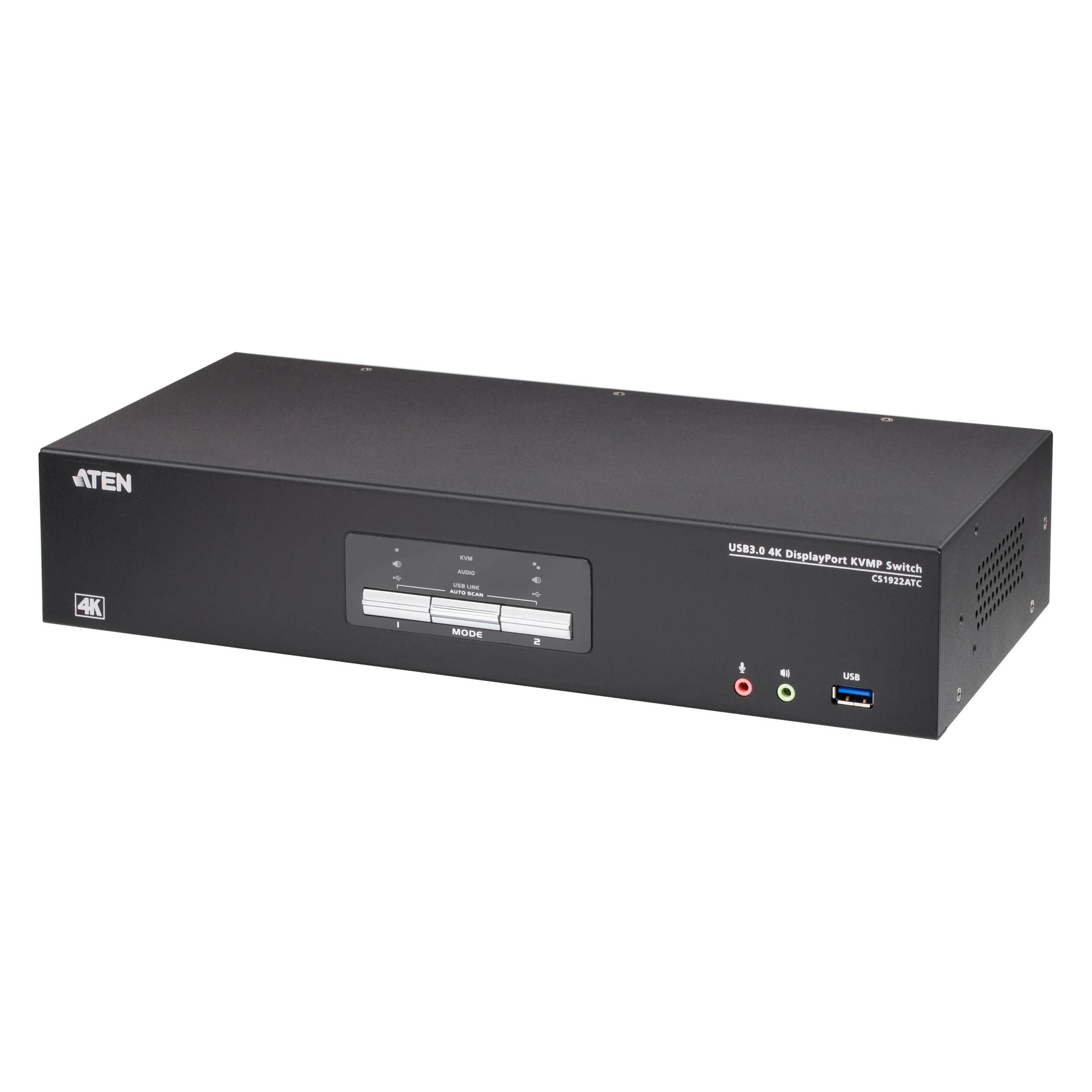 Aten 2-Port USB True 4K DisplayPort KVM Switch (CS1922ATC-AT-G)