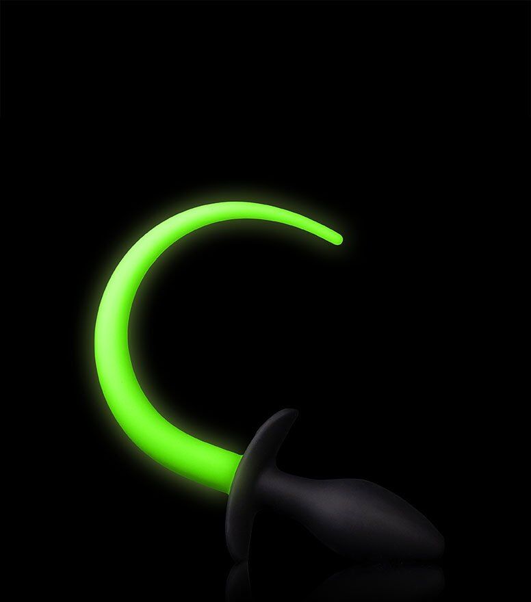 Ouch Fluo Queue Plug Flo - Glow in the Dark - Neon Green/Black