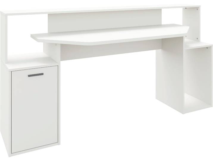 Schreibtisch FMD Zocker 3 , weiss (weiß, weiß, weiß), B:180,5cm H:92,2cm T:59,6cm, Tische, Schreibtisch