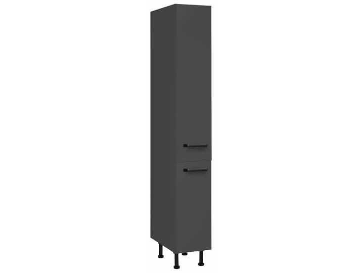 Apothekerschrank WIHO KÜCHEN Simi , grau (front und korpus: anthrazit), B:30cm H:210cm T:58cm, Schränke, Apothekerschrank, Soft-Close-Funktion in Schubkästen und Auszügen, verstellbare Füsse