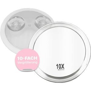 Fantasia Kosmetikspiegel 41030, transparent, 10-fach Vergrößerung, mit Saugnapf, Ø Spiegel 15 cm