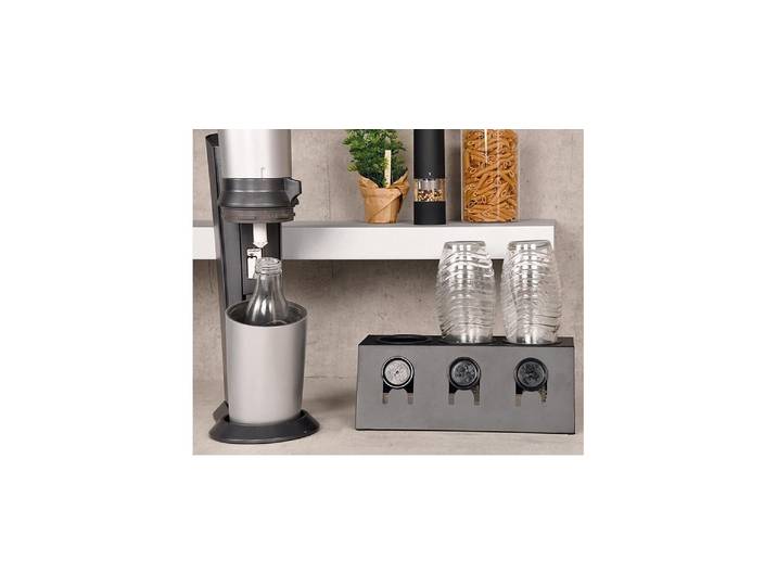 Flaschenhalter KESPER 32 x 17 x 12,5 cm , grau (schwarz), B:17cm H:12,5cm L:32cm, Kunststoff, Metall, Flaschenhalter, Flaschenhalter