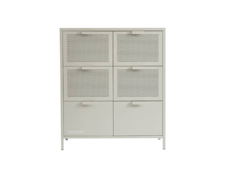 Pantone Commode en acier 6 tirroirs Beige