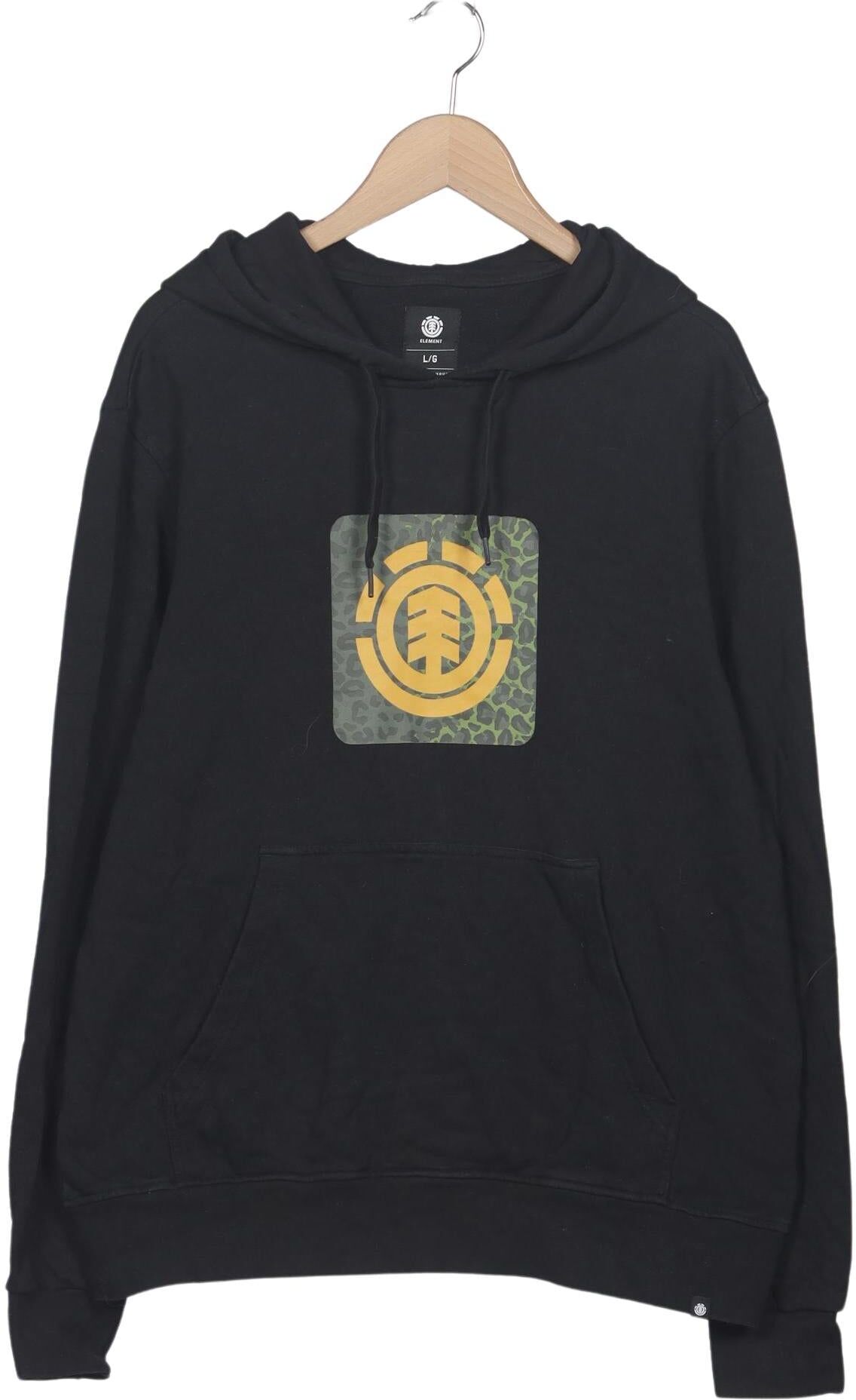 Element Herren Kapuzenpullover, Schwarz, Gr. L, Baumwolle - Second Hand