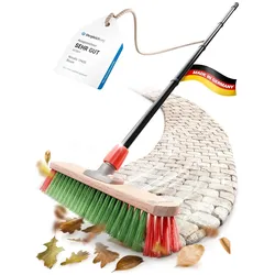 Novaliv Gartenbesen mit Stiel draußen 40 cm Elaston Borsten Ideal als Besen draußen Straßenbesen mit Stiel Harte Borsten Terassenbesen Hofbesen Stallbesen Kehrbesen Industriebesen Outdoor Broom