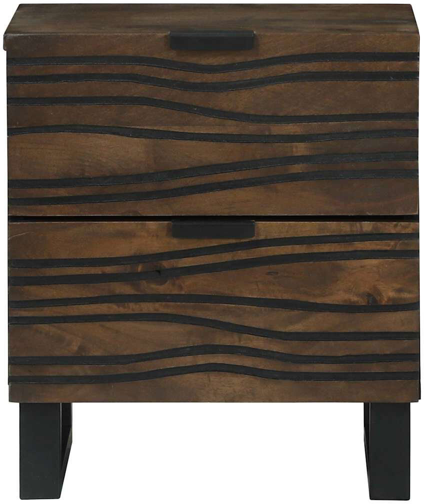 Alpen Home Bedside Cabinet 40 X 33 X 46 Cm Solid Mango Wood Walnut 46cm H X 40cm W X 33cm D