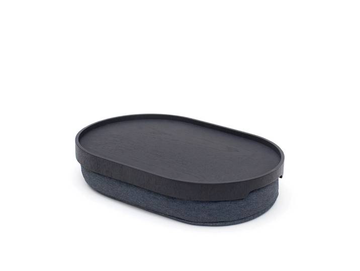 Bosign Tablette de genou CurveLine™ anti-glisse 39x26 cm Noir saule gris