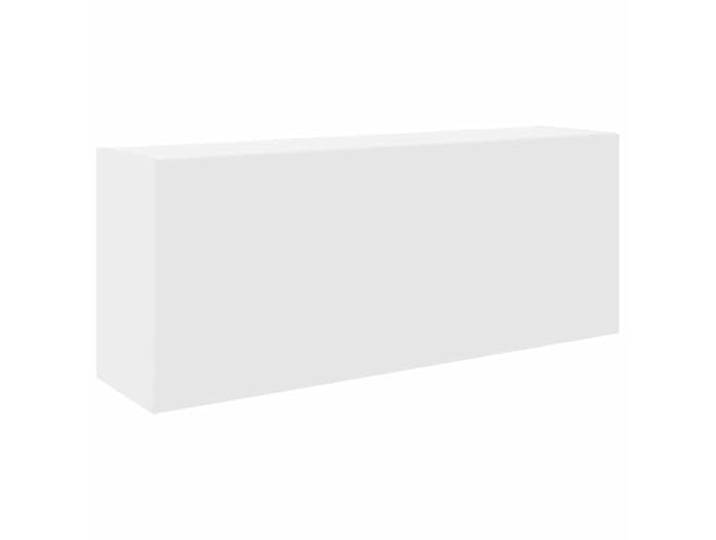 WEMYUFURN Bad-Wandschrank Weiß 100x25x40 cm Holzwerkstoff Gasdruckfeder Tür links oder rechts montierbar, glatte Oberfläche, Stauraum für Bad Küche Wohnzimmer