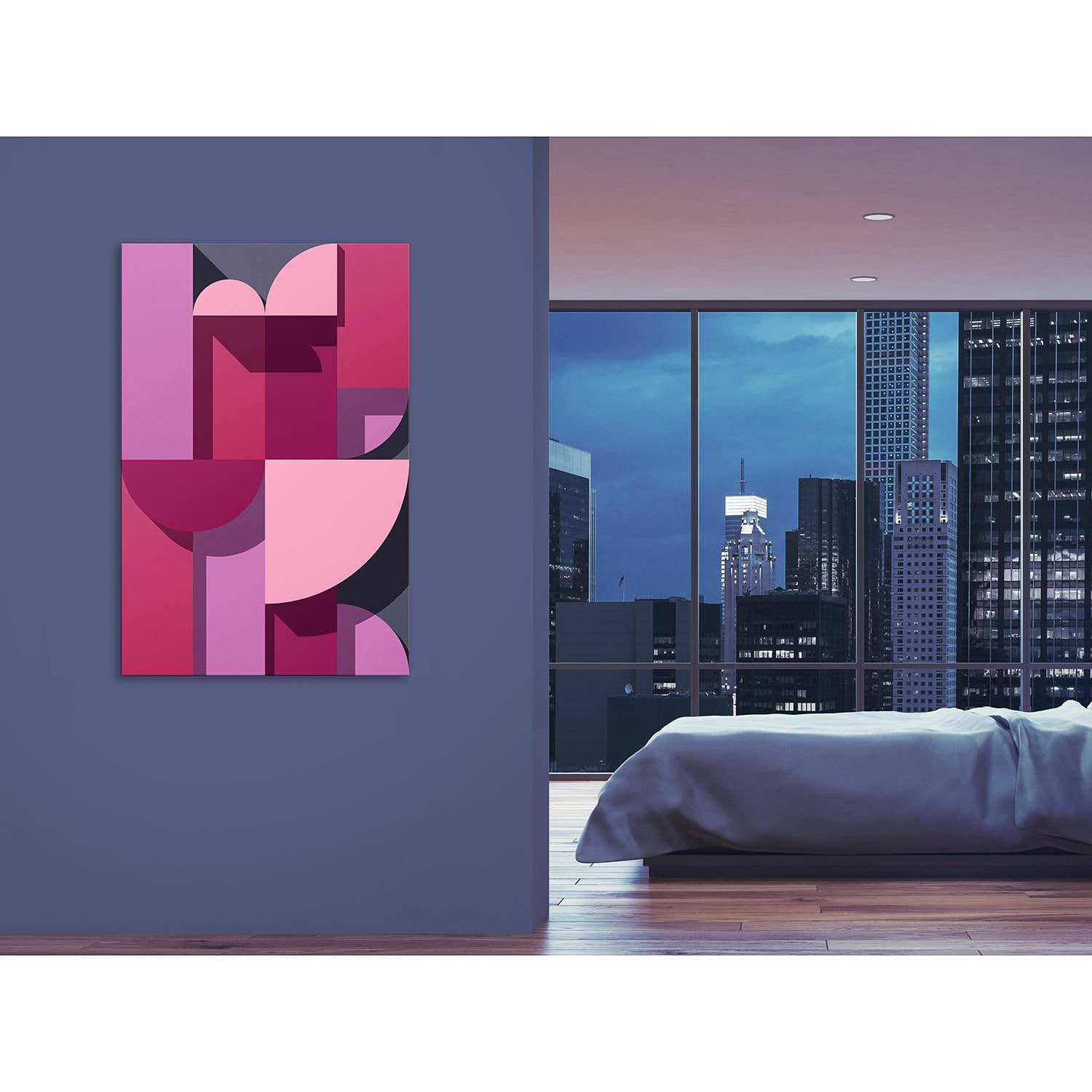 home24 Abstract Home linnen wanddecoratie roze 40 x 60 cm