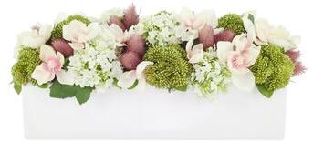 Creative Labs Butterfly Magnolias and Hydrangeas in Fiberstone Planter - 7