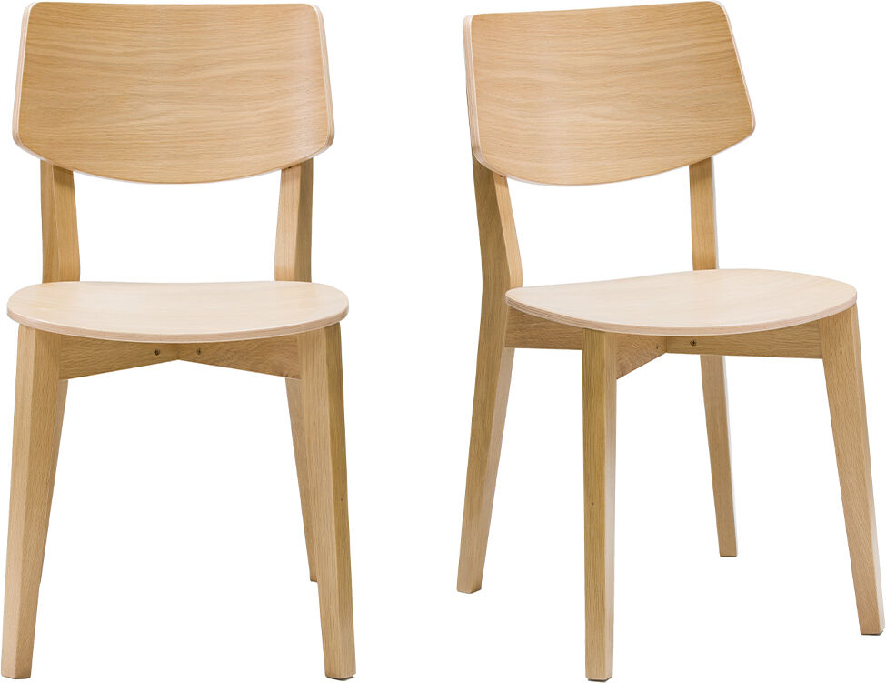 Miliboo Chaises vintage en bois clair chêne (lot de 2) AVEA