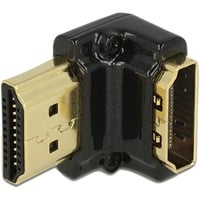 HDMI-A Stecker > HDMI-A Buchse 4K, Adapter schwarz, 90° abgewinkelt nach unten