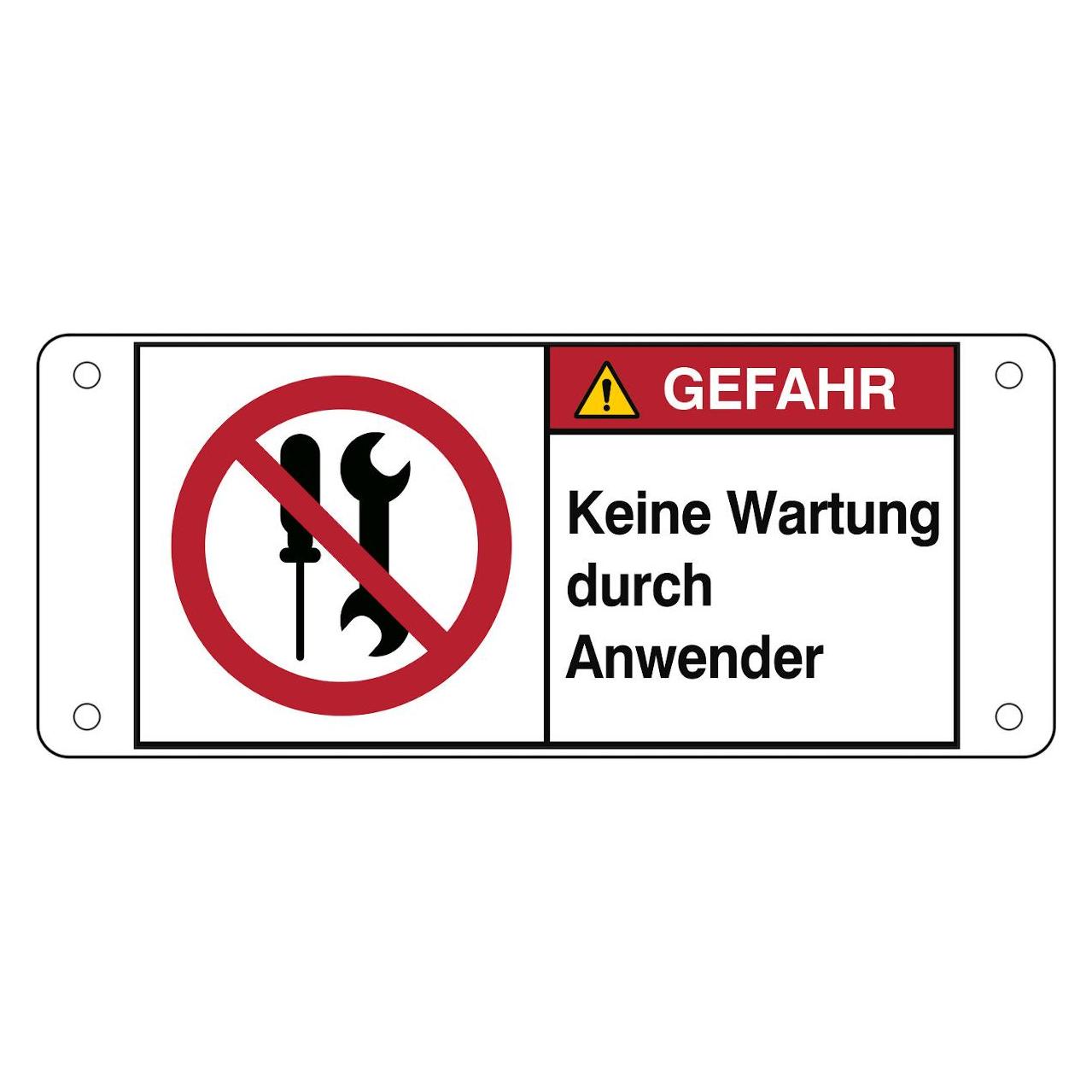 Brady P/P069/DE423/ALU05-120X50-1, ISO-Sicherheitsschild - Keine Wartung durch Anwender (310091)