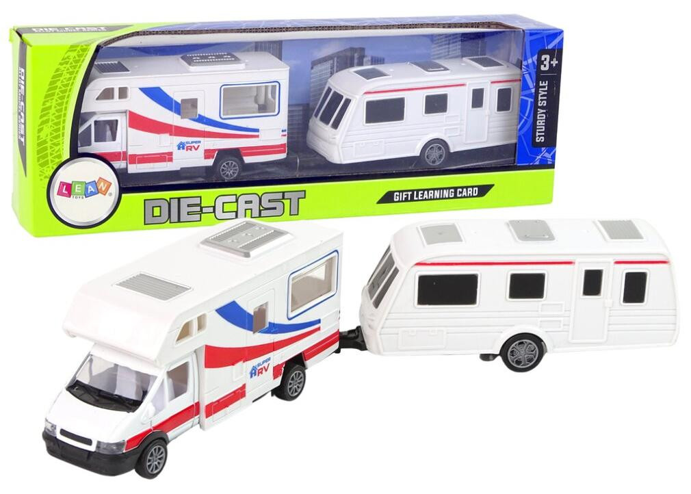Lean Toys Metalen onderdelen Camper + Caravan Voertuigset
