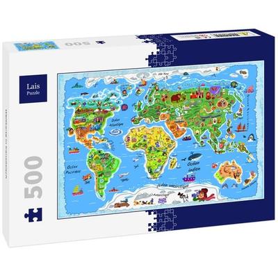 Lais Puzzle Weltkarte in französisch 500 Teile