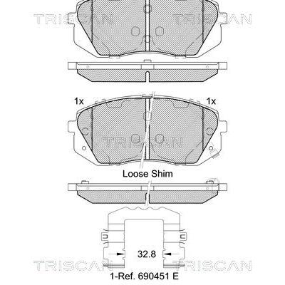 TRISCAN Bremsbelagsatz, Scheibenbremse 8110 43054 für HYUNDAI KIA