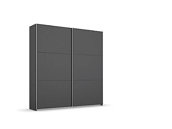 Rauch Möbel Aurelio, Schwebetürenschrank, Grau metallic, Breite 175 cm Kleiderschrank mit Schwebetüren, Schiebetüren, 2-türig, für Schlafzimmer, Kinderzimmer, Wohnzimmer, Gästezimmer, Garderobe
