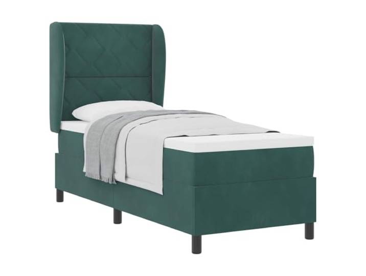 vidaXL Boxspringbett mit Kopfteil Dunkelgrün 200 x 80 cm Samt