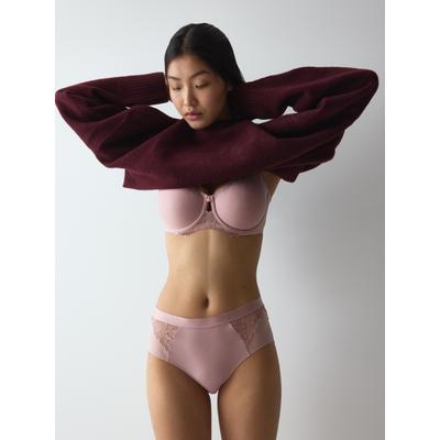 Maxislip TRIUMPH "Wild Azalea Florale", Damen, Gr. 46, Microtouch, rosa (sophia), Microtouch, Obermaterial: 82% Polyamid, 18% Elasthan, körpernah, Unterhosen, Spitze, hochgeschnitten, Satin-Einfassung, elastisch