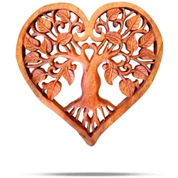 Heart Decorative Wooden Tree of Life Panel 30cm
