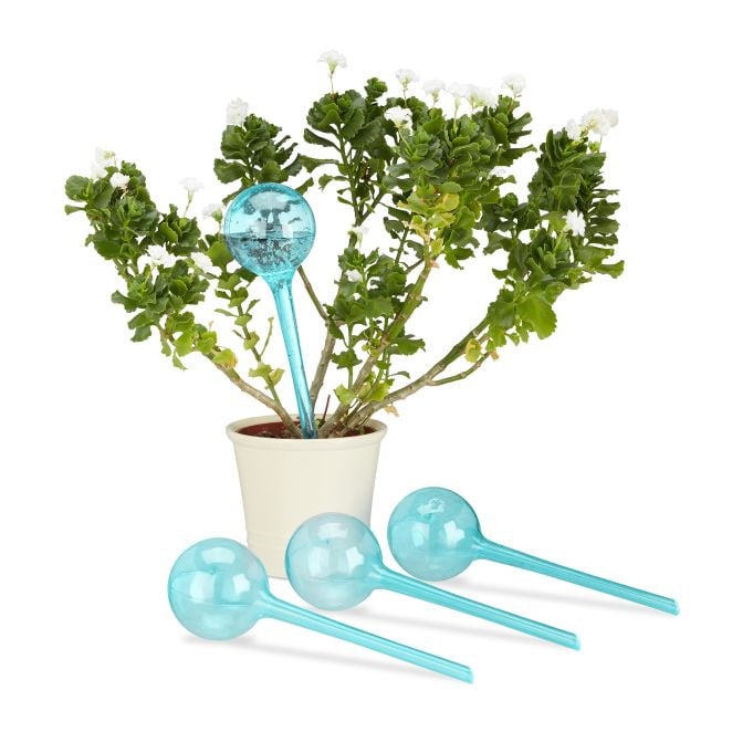 Relaxdays Waterdruppelaar set van 4 stuks, lichtblauw