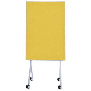 Floordirekt Moderationstafel GIANT, mit Rollen, Filz, pinnbar, beidseitig nutzbar, gelb, 80 x 120 cm