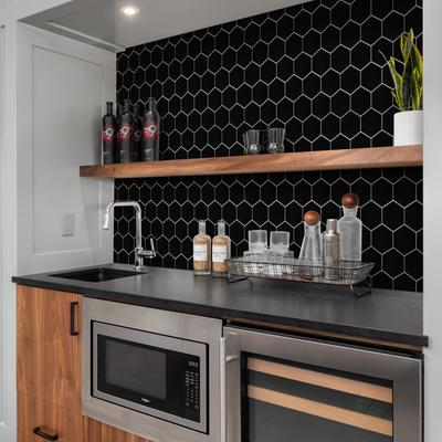 "Merola Tile Metro 4"" Super Hex Matte Black 10"" x 11-1/2"" Porcelain Mosaic Tile"