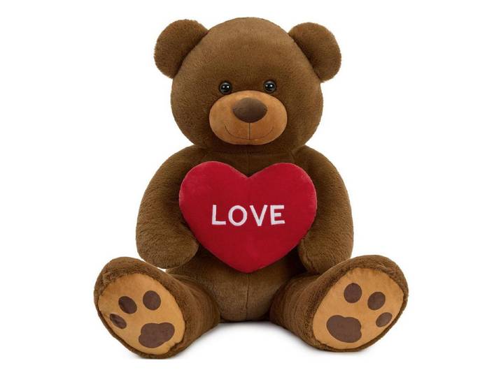 LuxusKollektion Kuscheltier Teddybär XXL Kuscheltier Plüschbär Herz I Love You 90cm Braun 90cm (1-St)