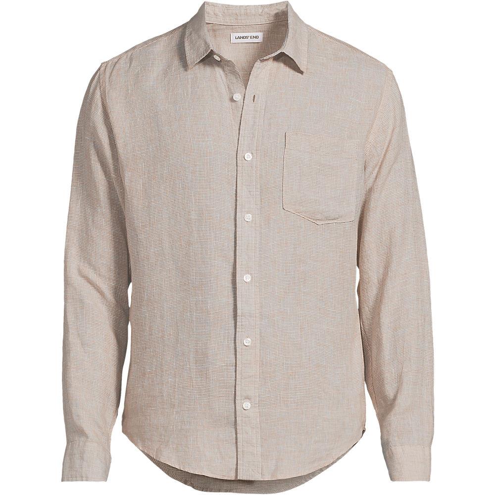 Premium Reinleinen-Hemd für Herren, Lang-Größe, Herren, size: tall, Beige, Leinen, by Lands' End