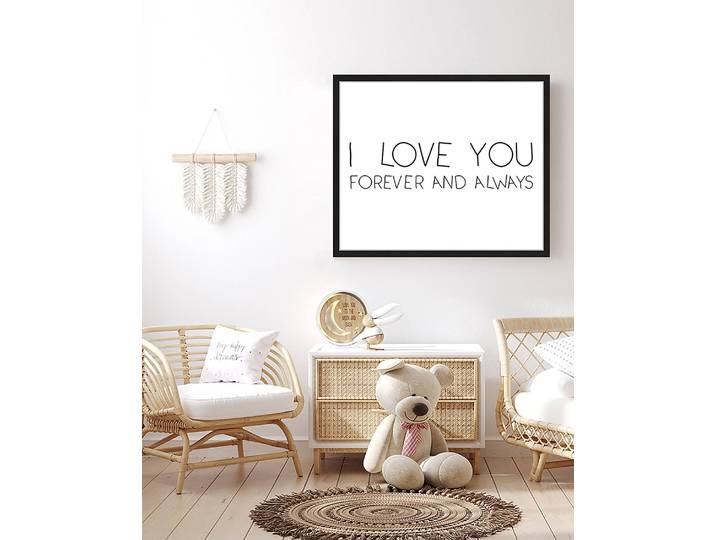 Bild I Love You Forever and Always 53 x 63cm Multicolor