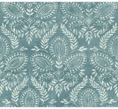 Antonina Vella Laurel Damask Teal Wallpaper