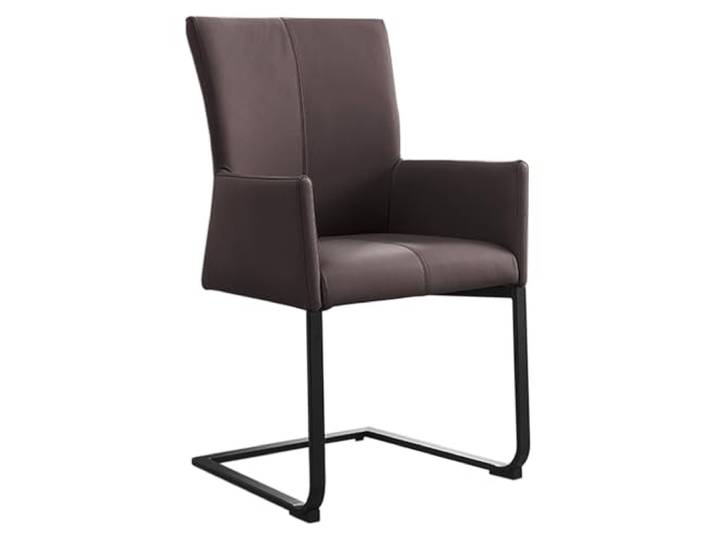 Riess Ambiente Freischwinger Samson - Taupe grau - Echtleder Metall hoher Komfort, pflegeleicht, langlebig, Komfortgriff, Design, Industrial, moderne Optik, stabiles Gestell