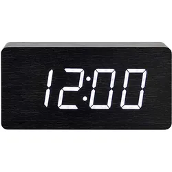 Avizar, Tischuhr, Holzuhr mit klarem LED-Display