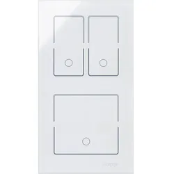 Kopp 852112010 HKi8 - Glas-Sensor, 2-fach, für 1x Doppelschalter/-taster, 1x Schalter/Taster, Farbe: weiß