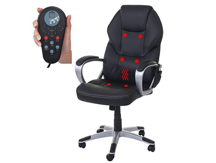 Mendler Massage-Bürostuhl HWC-A69, Kunstleder - schwarz